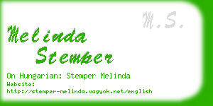 melinda stemper business card